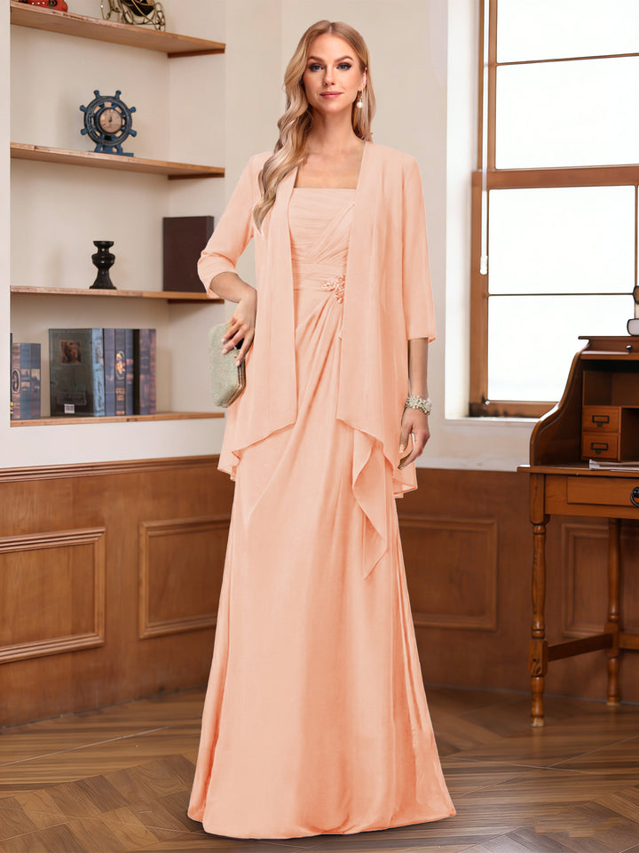 A-Line/Princess Sleeveless Mother of the Bride Dresses With Ruffles &amp; Jacket