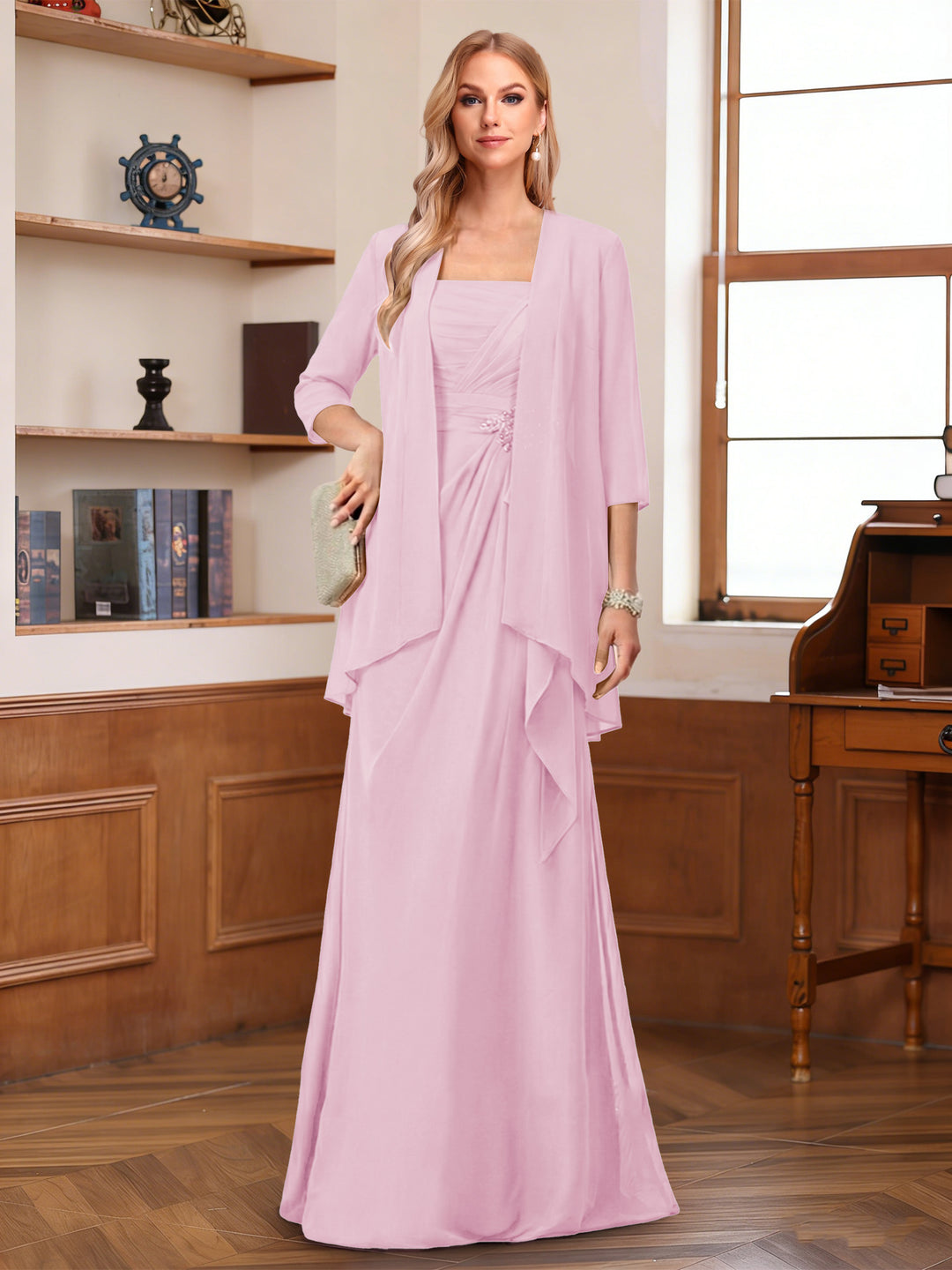 A-Line/Princess Sleeveless Mother of the Bride Dresses With Ruffles &amp; Jacket