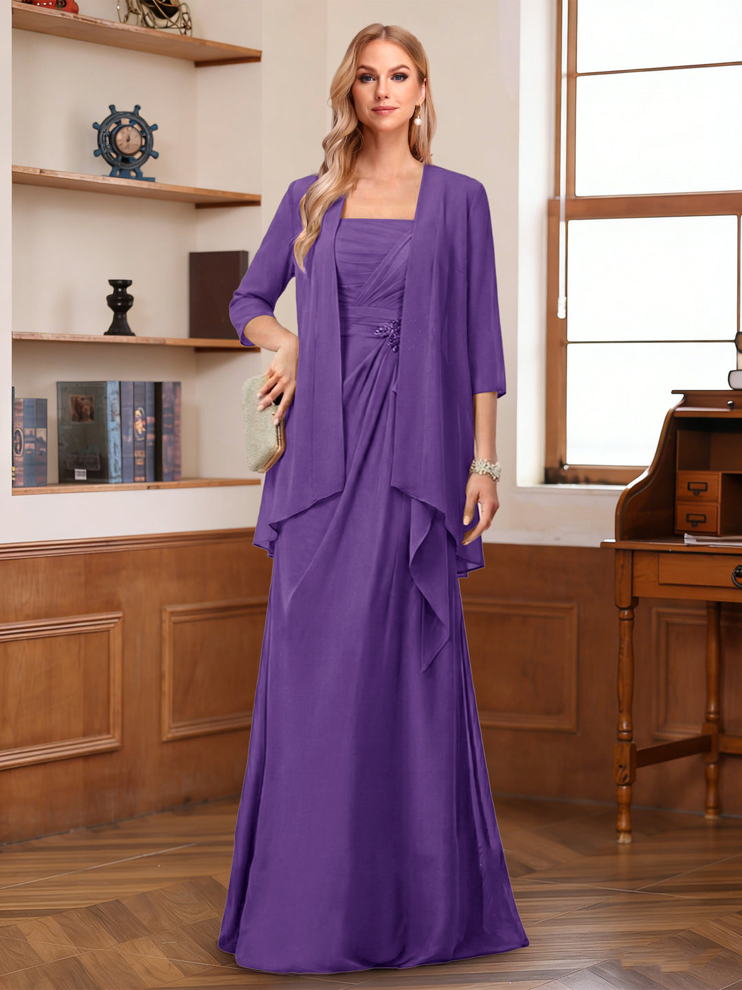 A-Line/Princess Sleeveless Mother of the Bride Dresses With Ruffles &amp; Jacket