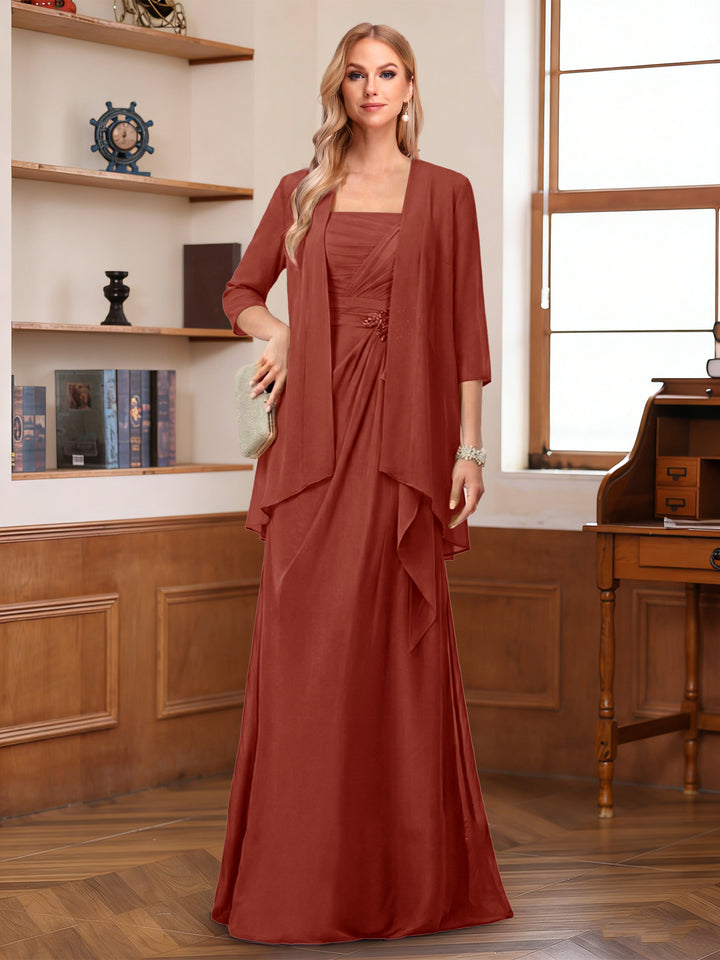 A-Line/Princess Sleeveless Mother of the Bride Dresses With Ruffles &amp; Jacket