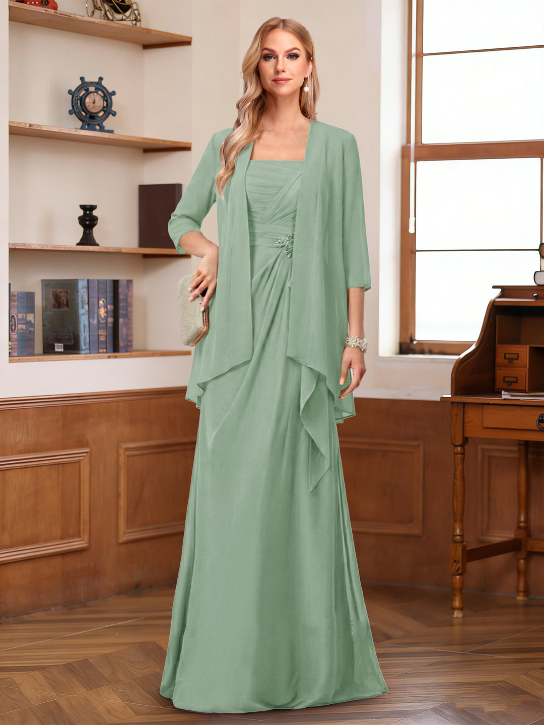 A-Line/Princess Sleeveless Mother of the Bride Dresses With Ruffles &amp; Jacket