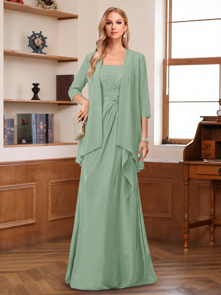 A-Line/Princess Sleeveless Mother of the Bride Dresses With Ruffles &amp; Jacket
