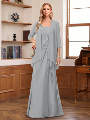 A-Line/Princess Sleeveless Mother of the Bride Dresses With Ruffles & Jacket