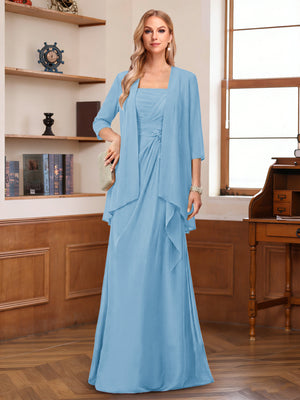 A-Line/Princess Sleeveless Mother of the Bride Dresses With Ruffles & Jacket