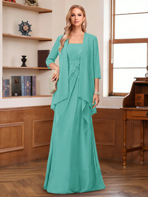 A-Line/Princess Sleeveless Mother of the Bride Dresses With Ruffles & Jacket