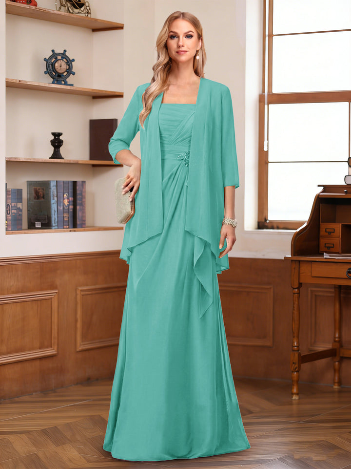 A-Line/Princess Sleeveless Mother of the Bride Dresses With Ruffles &amp; Jacket