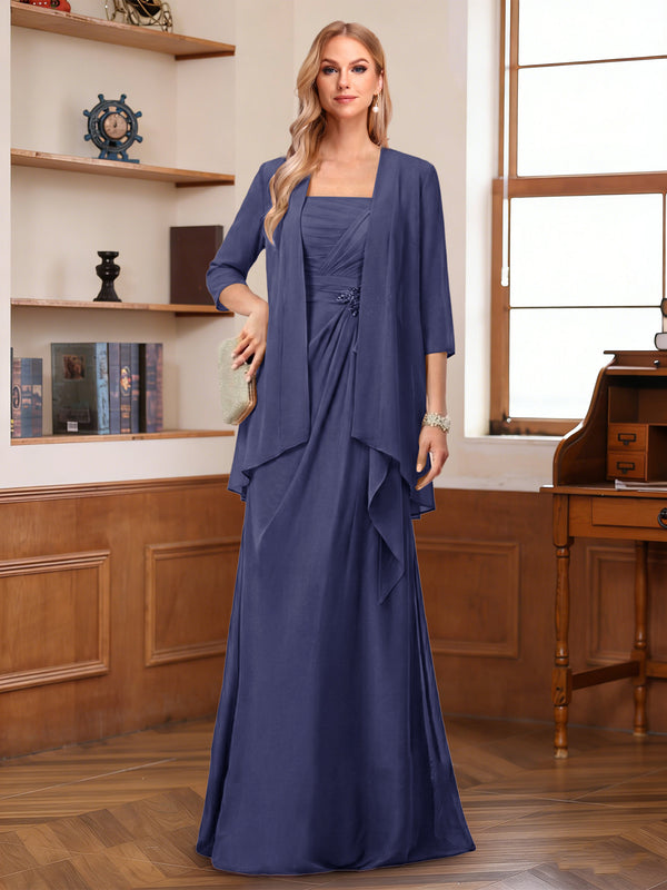 A-Line/Princess Sleeveless Mother of the Bride Dresses With Ruffles & Jacket