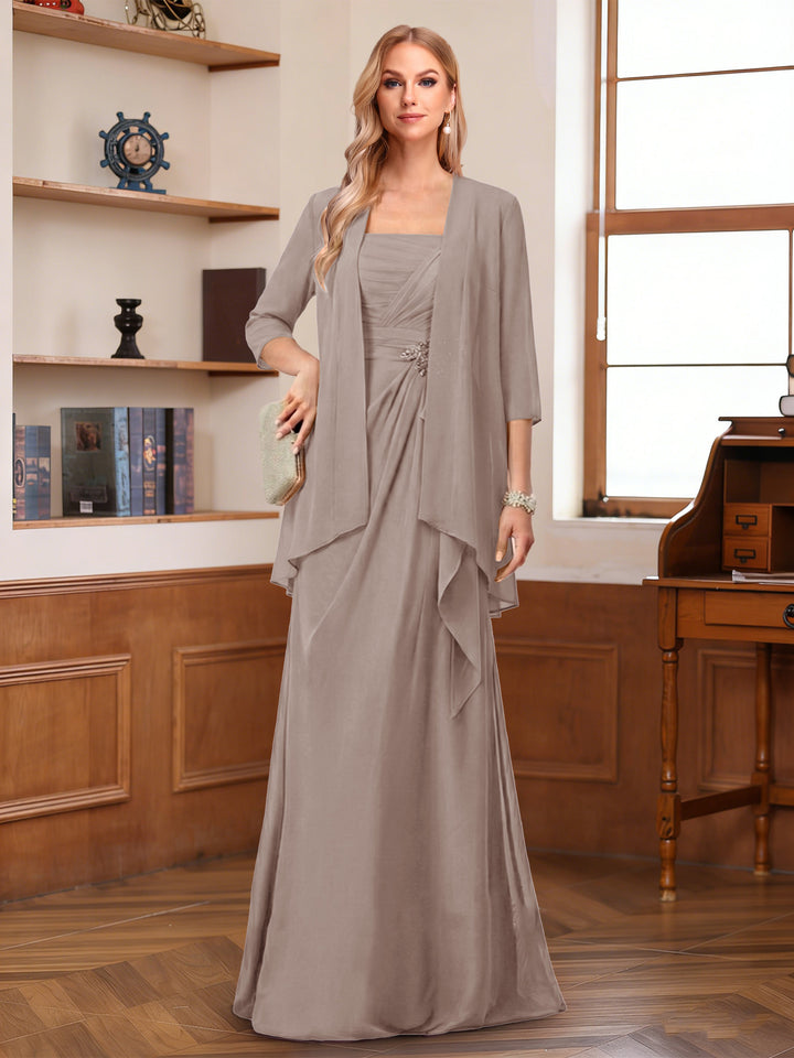 A-Line/Princess Sleeveless Mother of the Bride Dresses With Ruffles &amp; Jacket