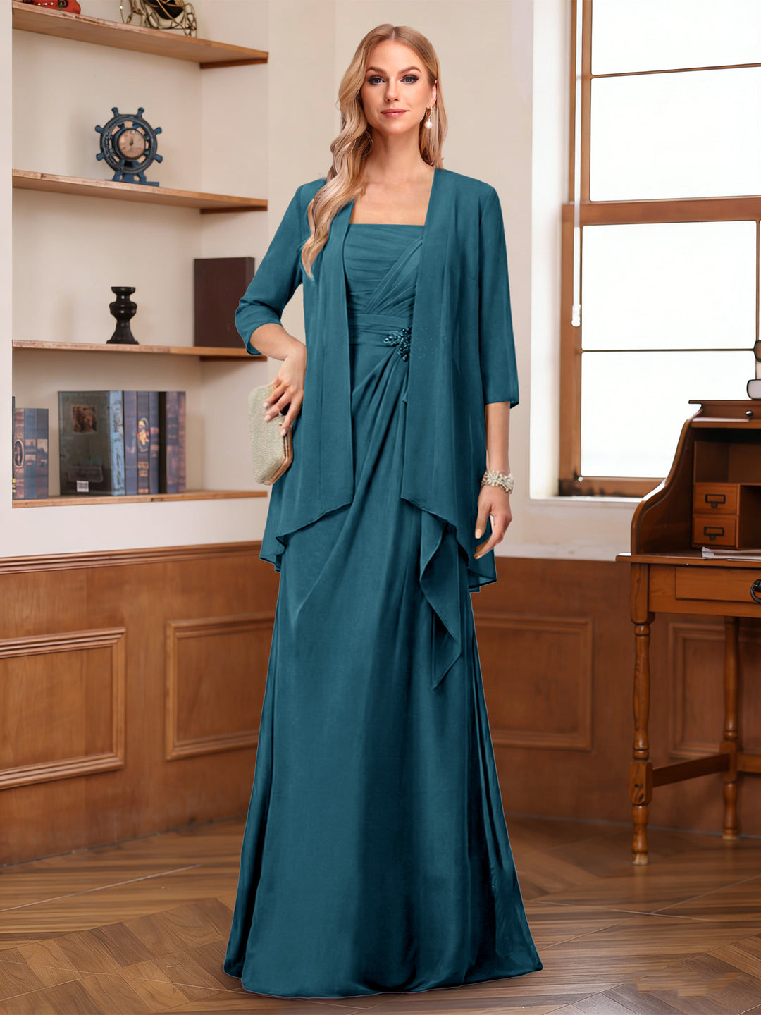 A-Line/Princess Sleeveless Mother of the Bride Dresses With Ruffles &amp; Jacket