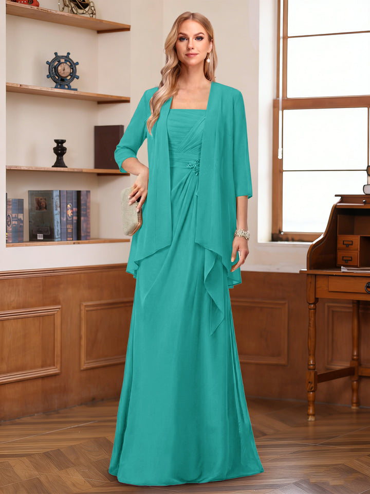 A-Line/Princess Sleeveless Mother of the Bride Dresses With Ruffles &amp; Jacket