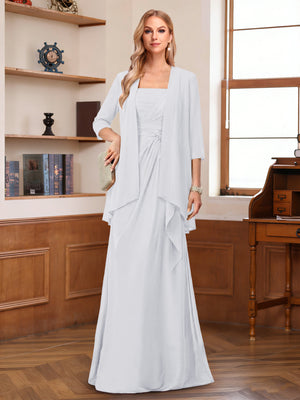 A-Line/Princess Sleeveless Mother of the Bride Dresses With Ruffles & Jacket
