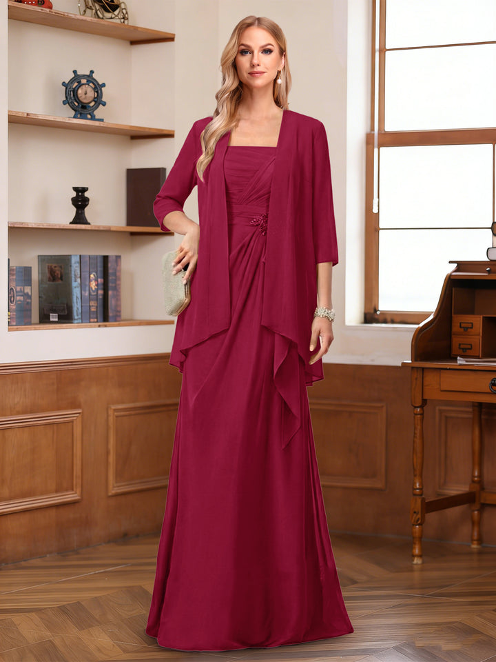 A-Line/Princess Sleeveless Mother of the Bride Dresses With Ruffles &amp; Jacket