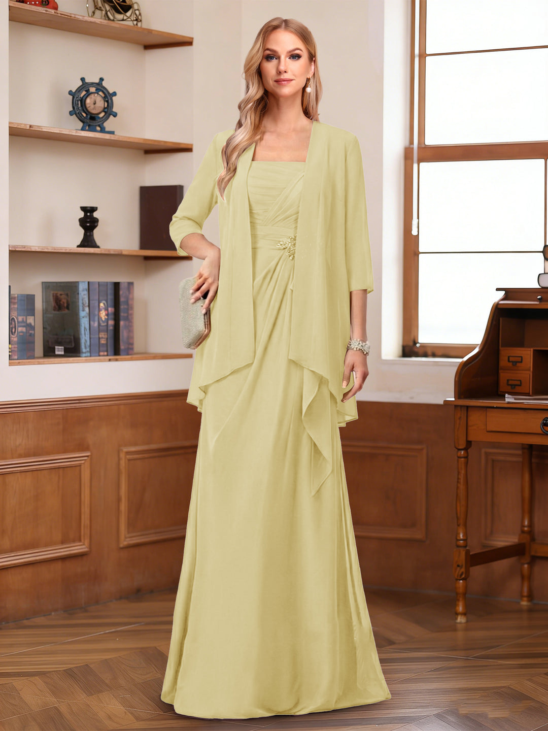 A-Line/Princess Sleeveless Mother of the Bride Dresses With Ruffles &amp; Jacket