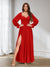 A-Line/Princess Sweetheart Chiffon Long Sleeves Bridesmaid Dresses with Split Side