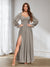 A-Line/Princess Sweetheart Chiffon Long Sleeves Bridesmaid Dresses with Split Side