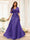 A-Line V-Neck Half Sleeves Split Side Chiffon Bridesmaid Dresses With Appliques