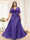 A-Line V-Neck Half Sleeves Split Side Chiffon Plus Size Bridesmaid Dresses With Appliques