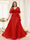A-Line V-Neck Half Sleeves Split Side Chiffon Plus Size Bridesmaid Dresses With Appliques