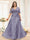 A-Line V-Neck Half Sleeves Split Side Chiffon Plus Size Bridesmaid Dresses With Appliques