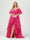 A-Line/Princess Spaghetti Straps Half Sleeves V-Neck Plus Size Bridesmaid Dresses With Ruffles