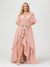 A-Line/Princess Spaghetti Straps Half Sleeves V-Neck Plus Size Bridesmaid Dresses With Ruffles