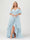 A-Line/Princess Spaghetti Straps Half Sleeves V-Neck Plus Size Bridesmaid Dresses With Ruffles