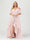 A-Line/Princess Spaghetti Straps Half Sleeves V-Neck Plus Size Bridesmaid Dresses With Ruffles