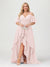 A-Line/Princess Spaghetti Straps Half Sleeves V-Neck Plus Size Bridesmaid Dresses With Ruffles