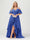 A-Line/Princess Spaghetti Straps Half Sleeves V-Neck Plus Size Bridesmaid Dresses With Ruffles