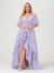 A-Line/Princess Spaghetti Straps Half Sleeves V-Neck Plus Size Bridesmaid Dresses With Ruffles