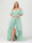 A-Line/Princess Spaghetti Straps Half Sleeves V-Neck Plus Size Bridesmaid Dresses With Ruffles