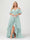 A-Line/Princess Spaghetti Straps Half Sleeves V-Neck Plus Size Bridesmaid Dresses With Ruffles