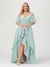 A-Line/Princess Spaghetti Straps Half Sleeves V-Neck Plus Size Bridesmaid Dresses With Ruffles