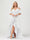 A-Line/Princess Spaghetti Straps Half Sleeves V-Neck Plus Size Bridesmaid Dresses With Ruffles