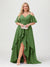 A-Line/Princess Spaghetti Straps Half Sleeves V-Neck Plus Size Bridesmaid Dresses With Ruffles
