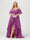 A-Line/Princess Spaghetti Straps Half Sleeves V-Neck Plus Size Bridesmaid Dresses With Ruffles