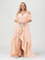 A-Line/Princess Spaghetti Straps Half Sleeves V-Neck Plus Size Bridesmaid Dresses With Ruffles