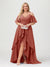 A-Line/Princess Spaghetti Straps Half Sleeves V-Neck Plus Size Bridesmaid Dresses With Ruffles