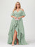 A-Line/Princess Spaghetti Straps Half Sleeves V-Neck Plus Size Bridesmaid Dresses With Ruffles