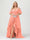A-Line/Princess Spaghetti Straps Half Sleeves V-Neck Plus Size Bridesmaid Dresses With Ruffles