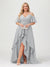 A-Line/Princess Spaghetti Straps Half Sleeves V-Neck Plus Size Bridesmaid Dresses With Ruffles