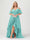 A-Line/Princess Spaghetti Straps Half Sleeves V-Neck Plus Size Bridesmaid Dresses With Ruffles