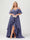 A-Line/Princess Spaghetti Straps Half Sleeves V-Neck Plus Size Bridesmaid Dresses With Ruffles