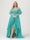 A-Line/Princess Spaghetti Straps Half Sleeves V-Neck Plus Size Bridesmaid Dresses With Ruffles