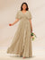 A-Line/Princess V-Neck Short Sleeves Plus Size Bridesmaid Dresses with Pockets
