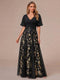 A-Line/Princess V-Neck Half Sleeves Mother of the Bride Dresses with Appliques & Pleats