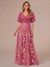 A-Line/Princess V-Neck Half Sleeves Mother of the Bride Dresses with Appliques & Pleats