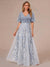 A-Line/Princess V-Neck Half Sleeves Mother of the Bride Dresses with Appliques & Pleats