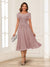 A-Line/Princess Scoop Short Sleeves Chiffon Mother of the Bride Dresses with Applique
