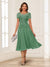 A-Line/Princess Scoop Short Sleeves Chiffon Mother of the Bride Dresses with Applique